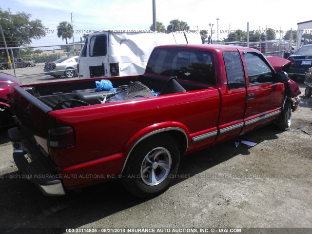 1GCCS19W418119953 - 2001 CHEVROLET S TRUCK S10 RED photo 4