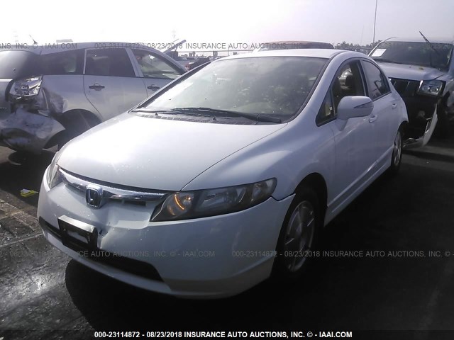 JHMFA36298S026192 - 2008 HONDA CIVIC HYBRID WHITE photo 2