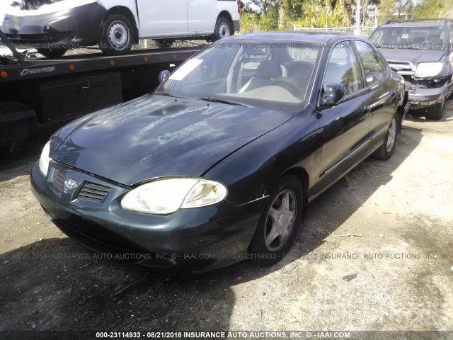 KMHJF35F1YU043974 - 2000 HYUNDAI ELANTRA GLS GREEN photo 2