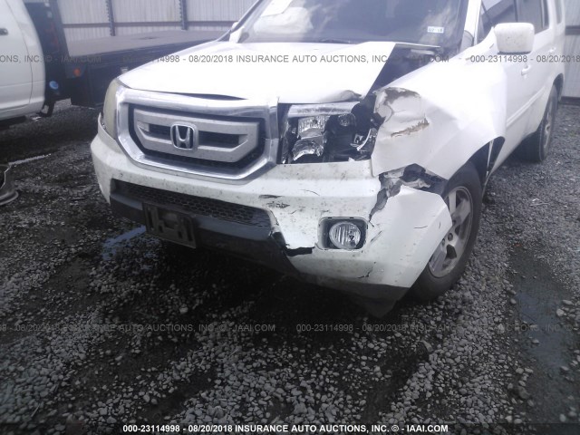 5FNYF38549B010337 - 2009 HONDA PILOT EXL WHITE photo 6