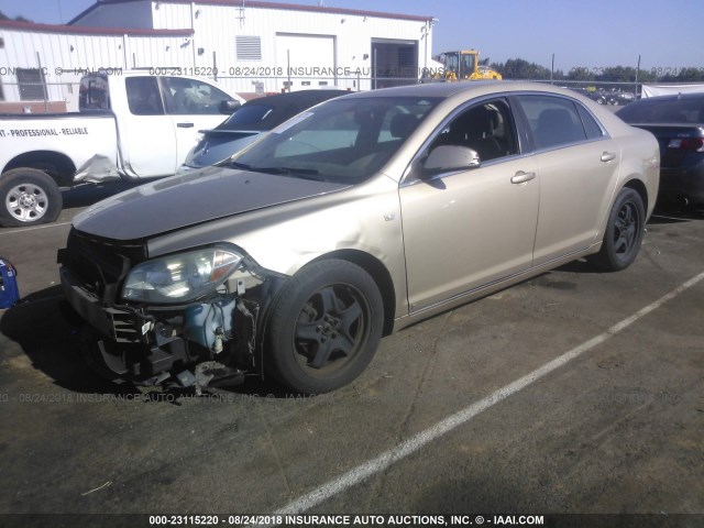 1G1ZH57B98F283617 - 2008 CHEVROLET MALIBU 1LT GOLD photo 2