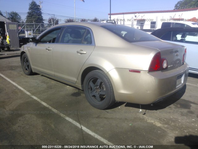 1G1ZH57B98F283617 - 2008 CHEVROLET MALIBU 1LT GOLD photo 3