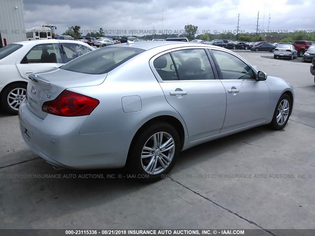 JN1CV6AR6DM766380 - 2013 INFINITI G37 SILVER photo 4