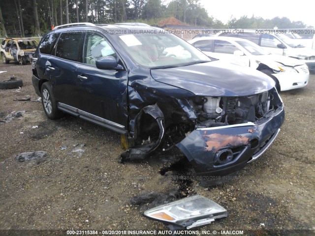 5N1AR2MN2EC604016 - 2014 NISSAN PATHFINDER S/SV/SL/PLATINUM BLUE photo 1