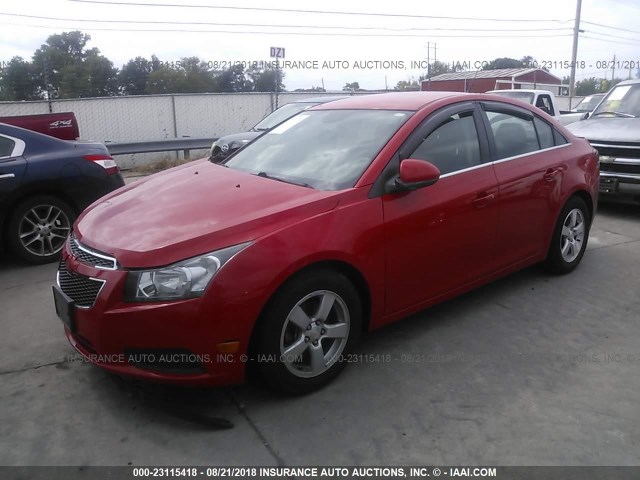 1G1PC5SB2E7155688 - 2014 CHEVROLET CRUZE LT RED photo 2