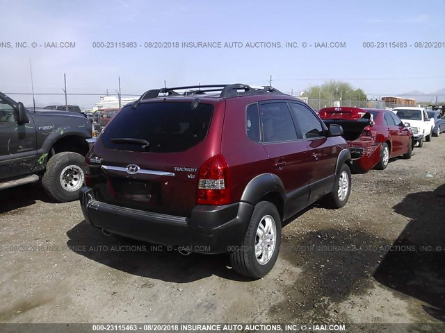 KM8JN12D96U278873 - 2006 HYUNDAI TUCSON GLS/LIMITED RED photo 4