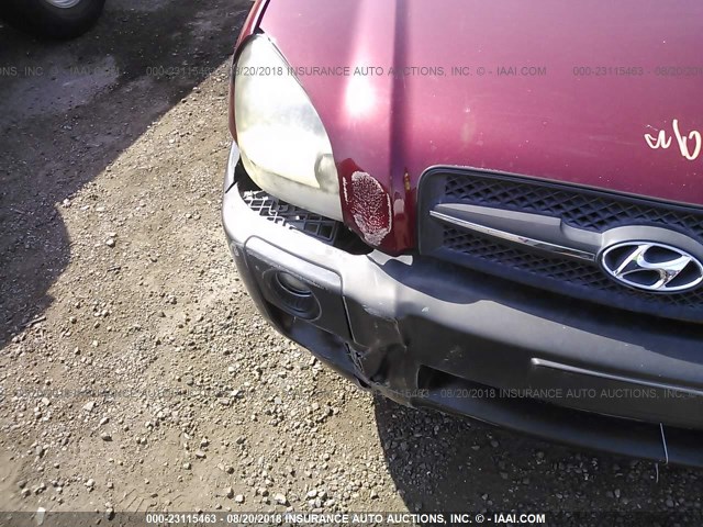 KM8JN12D96U278873 - 2006 HYUNDAI TUCSON GLS/LIMITED RED photo 6