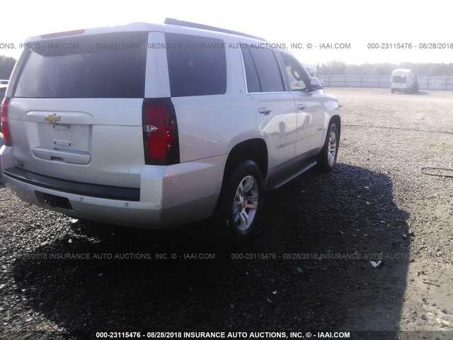 1GNSCBKC9FR159906 - 2015 CHEVROLET TAHOE C1500 LT SILVER photo 4