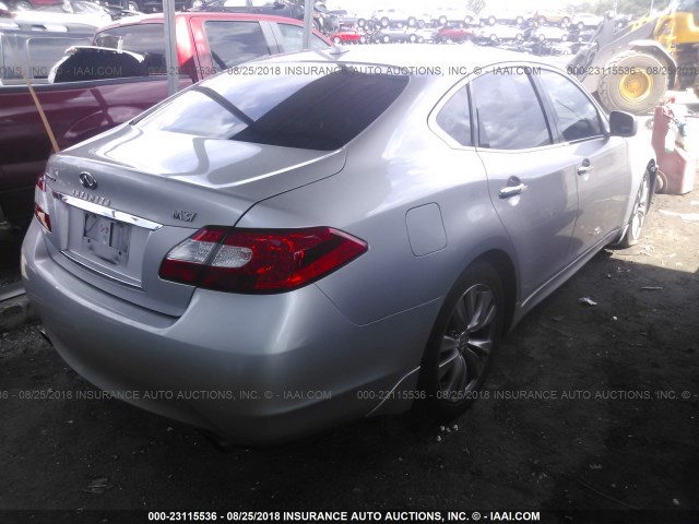 JN1BY1AP2CM332315 - 2012 INFINITI M37 SILVER photo 4