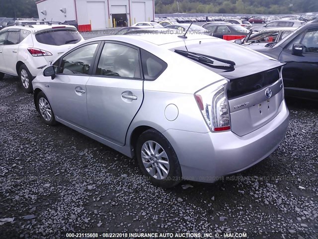 JTDKN3DP8D3046120 - 2013 TOYOTA PRIUS PLUG-IN  SILVER photo 3