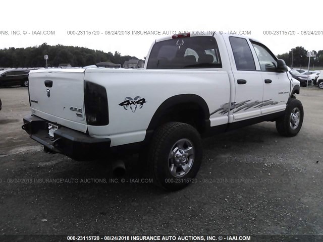 3D7KS28C76G104802 - 2006 DODGE RAM 2500 ST/SLT/LARAMIE WHITE photo 4