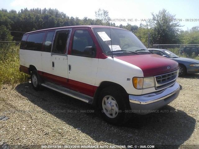 1FBSS31L81HB10198 - 2001 FORD ECONOLINE E350 SUPER DUTY WAGON RED photo 1