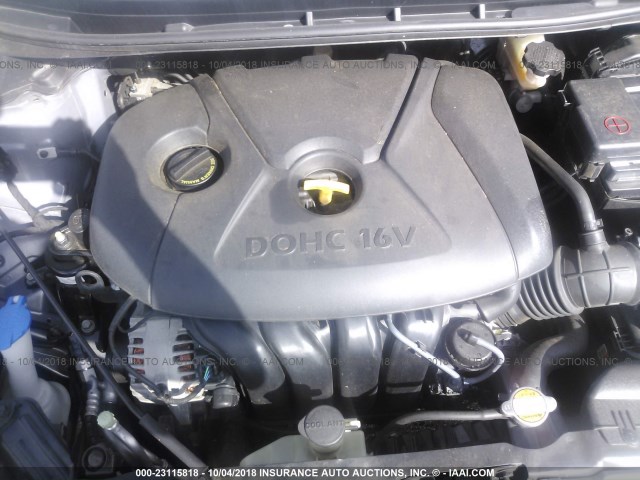 KMHDH4AE4CU206894 - 2012 HYUNDAI ELANTRA GLS/LIMITED ნაცრისფერი ფოტო 10