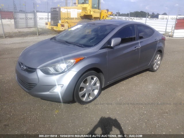 KMHDH4AE4CU206894 - 2012 HYUNDAI ELANTRA GLS/LIMITED GRAY photo 2