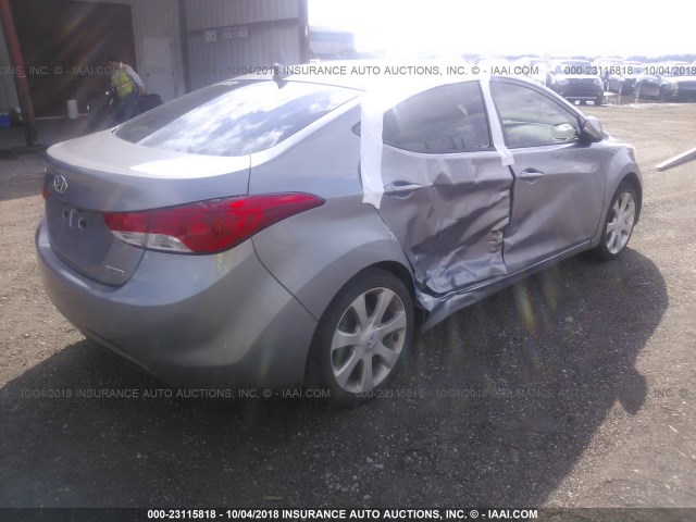 KMHDH4AE4CU206894 - 2012 HYUNDAI ELANTRA GLS/LIMITED GRAY photo 4