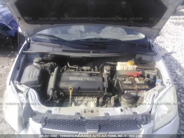 KL1TD56E49B615273 - 2009 CHEVROLET AVEO LS/LT SILVER photo 10