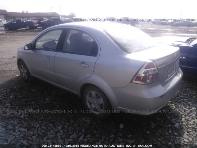 KL1TD56E49B615273 - 2009 CHEVROLET AVEO LS/LT SILVER photo 3