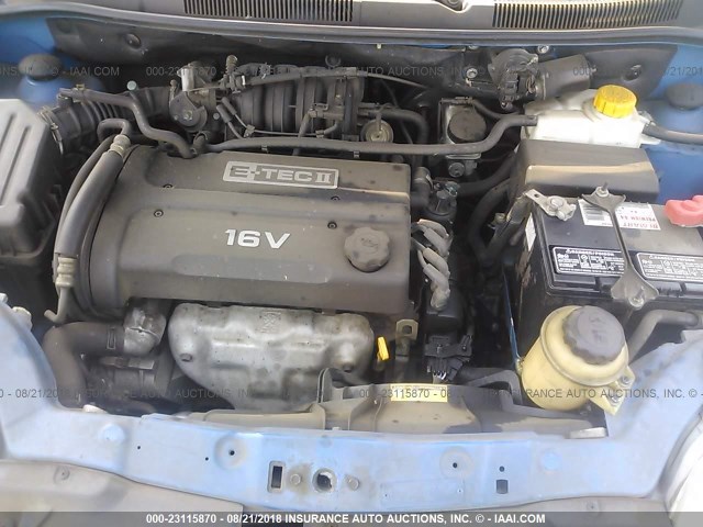 KL1TD52635B485267 - 2005 CHEVROLET AVEO LS BLUE photo 10