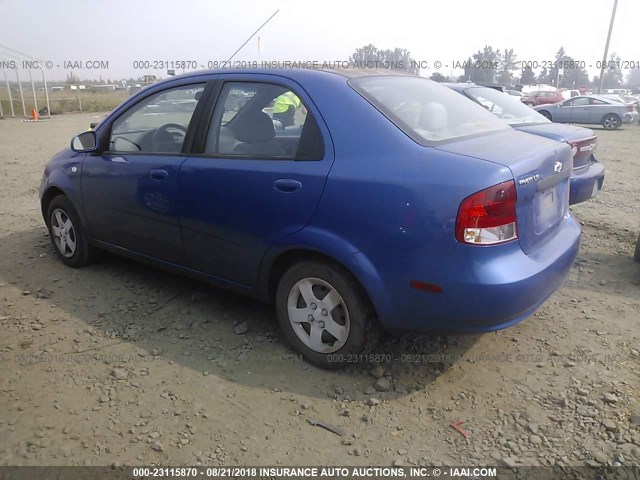 KL1TD52635B485267 - 2005 CHEVROLET AVEO LS BLUE photo 3