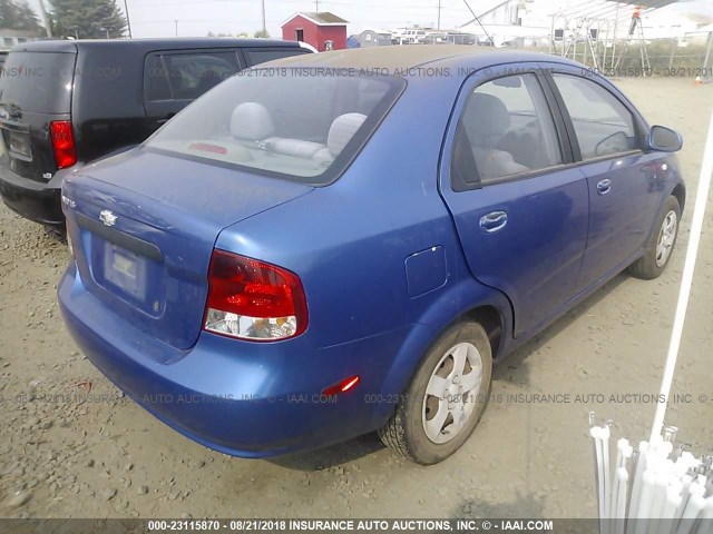 KL1TD52635B485267 - 2005 CHEVROLET AVEO LS BLUE photo 4