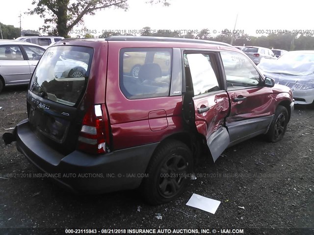 JF1SG63654H764463 - 2004 SUBARU FORESTER 2.5X RED photo 4