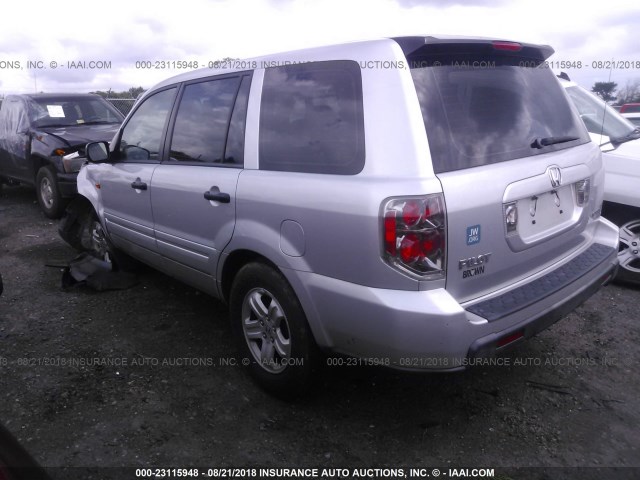 2HKYF18116H564093 - 2006 HONDA PILOT LX 银色 照片 3