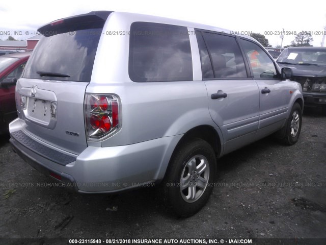 2HKYF18116H564093 - 2006 HONDA PILOT LX 银色 照片 4
