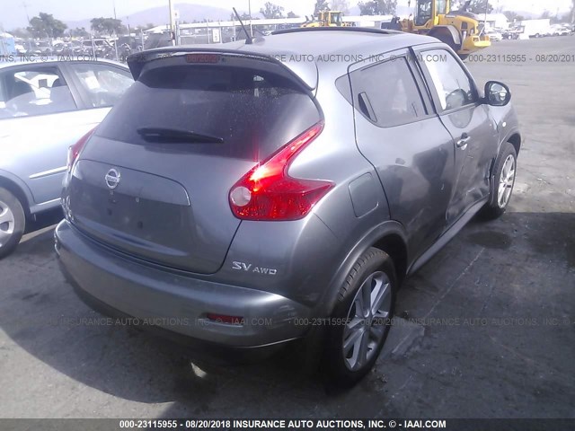 JN8AF5MV5BT021292 - 2011 NISSAN JUKE S/SV/SL GRAY photo 4