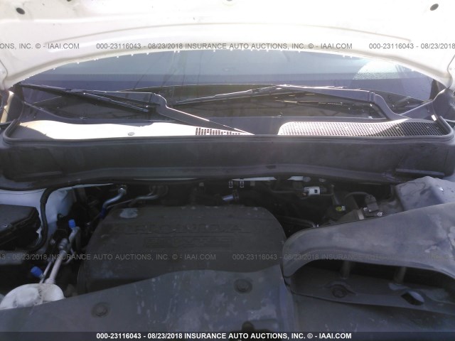 5FNYF4H96DB042403 - 2013 HONDA PILOT TOURING WHITE photo 10