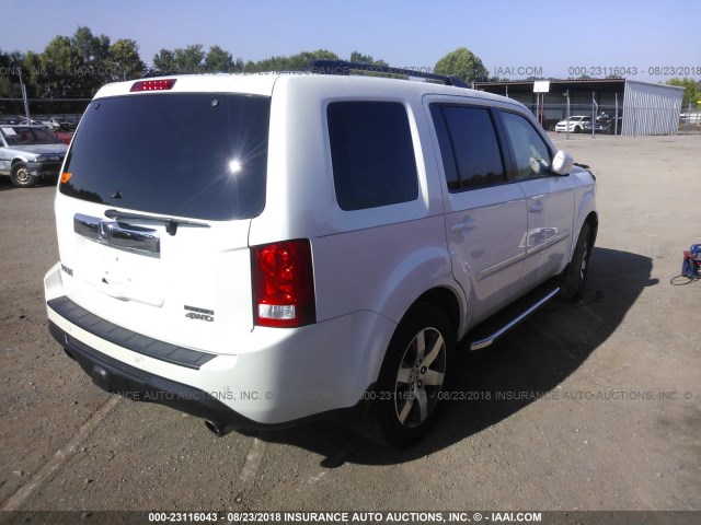 5FNYF4H96DB042403 - 2013 HONDA PILOT TOURING WHITE photo 4