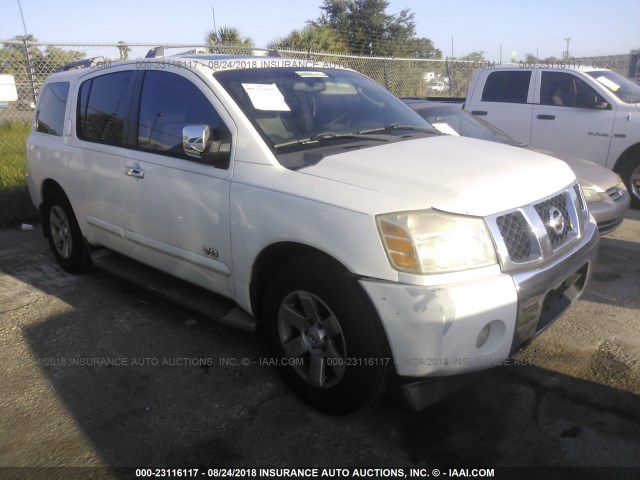 5N1AA08A85N724104 - 2005 NISSAN ARMADA SE/LE WHITE photo 1