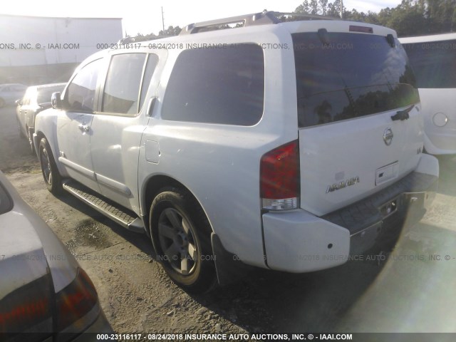 5N1AA08A85N724104 - 2005 NISSAN ARMADA SE/LE WHITE photo 3