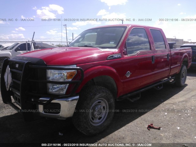 1FT8W3BT7CEA32364 - 2012 FORD F350 SUPER DUTY RED photo 2