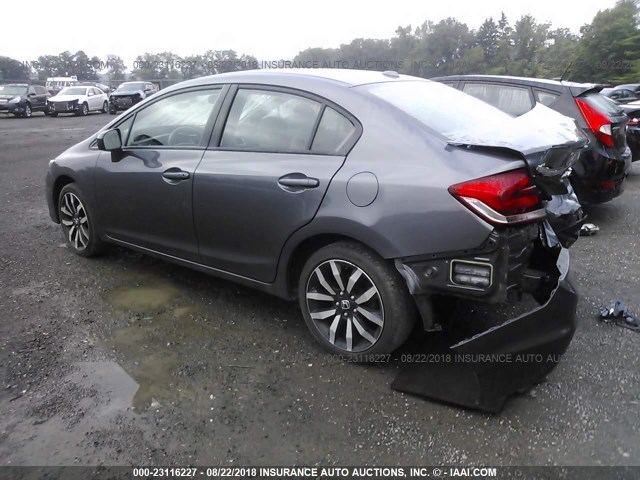 19XFB2F95EE052325 - 2014 HONDA CIVIC EXL GRAY photo 3