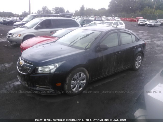 1G1PA5SH0E7198811 - 2014 CHEVROLET CRUZE LS Dark Blue photo 2