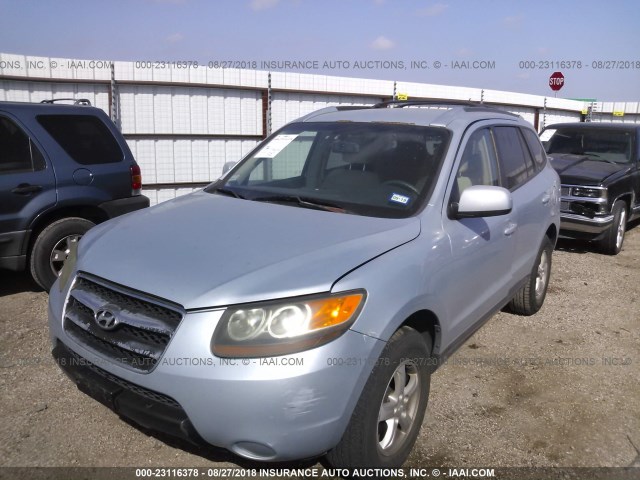 5NMSG13D07H002642 - 2007 HYUNDAI SANTA FE GLS BLUE photo 2