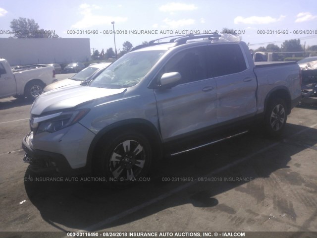 5FPYK3F54HB022783 - 2017 HONDA RIDGELINE RTL SILVER photo 2