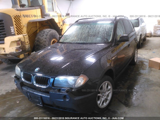 WBXPA73484WB26697 - 2004 BMW X3 2.5I BLACK photo 2