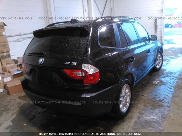 WBXPA73484WB26697 - 2004 BMW X3 2.5I BLACK photo 4