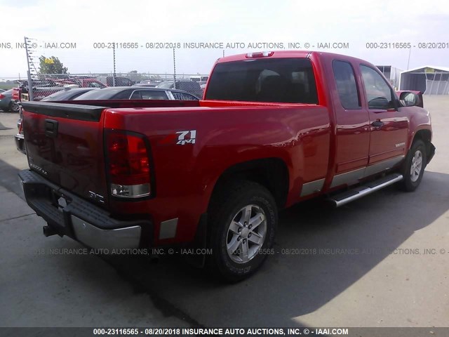 1GTR2VE30BZ114127 - 2011 GMC SIERRA K1500 SLE RED photo 4