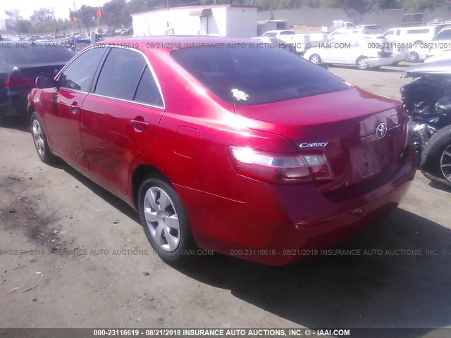 4T1BE46K27U161281 - 2007 TOYOTA CAMRY NEW GENERAT CE/LE/XLE/SE RED photo 3
