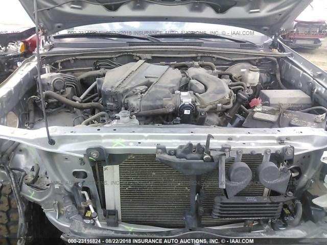 3TMLU4EN4EM145415 - 2014 TOYOTA TACOMA DOUBLE CAB ვერცხლისფერი ფოტო 10