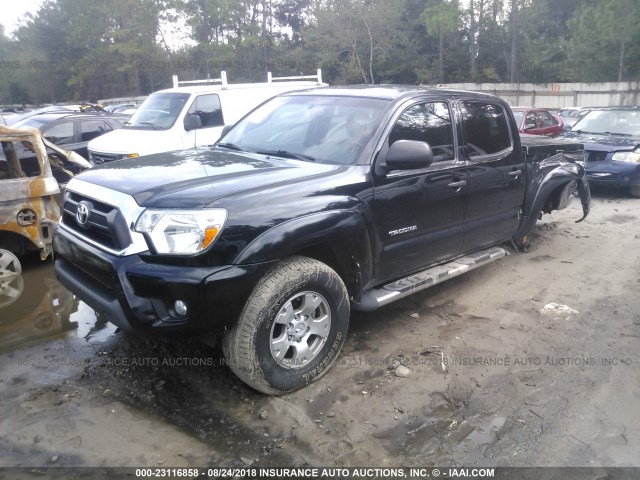 5TFLU4EN9EX089689 - 2014 TOYOTA TACOMA DOUBLE CAB BLACK photo 2