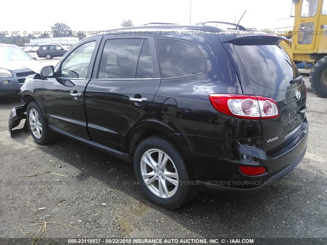 5XYZK4AG9BG062871 - 2011 HYUNDAI SANTA FE LIMITED BLACK photo 3