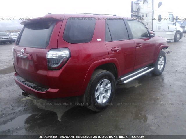 JTEBU5JR3G5377325 - 2016 TOYOTA 4RUNNER SR5 PREM/LTDL/TRAIL/TRD RED photo 4