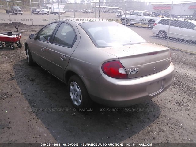 1B3ES26C22D575436 - 2002 DODGE NEON BROWN photo 3