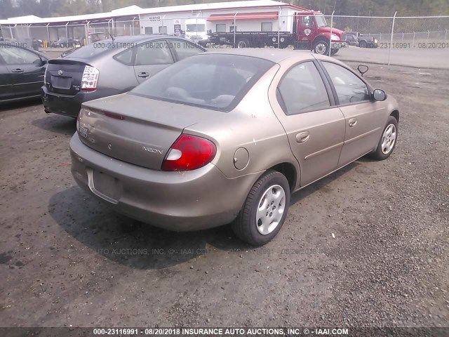 1B3ES26C22D575436 - 2002 DODGE NEON BROWN photo 4