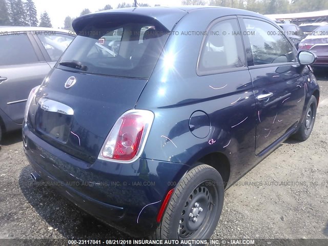 3C3CFFAR2DT748225 - 2013 FIAT 500 POP Dark Blue photo 4