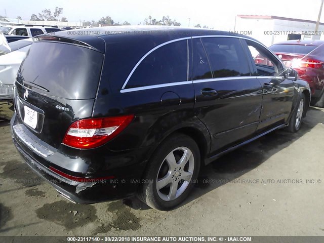 4JGCB5HE4CA153673 - 2012 MERCEDES-BENZ R 350 4MATIC BLACK photo 4