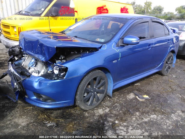 JA32U8FW1FU020586 - 2015 MITSUBISHI LANCER GT BLUE photo 2